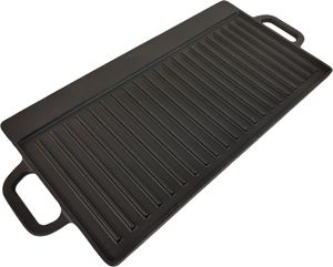 Grillplatte Gusseisen 50x23,5x1,5cm Wendeplatte für Grill Lagerfeuer Backofen Herd