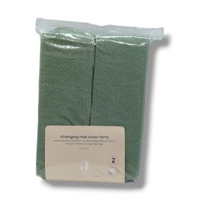 Jollein 2550-503-00095 Wickelunterlage Frottee 50x70cm Aschgrün (2er Pack), grün, 318 g