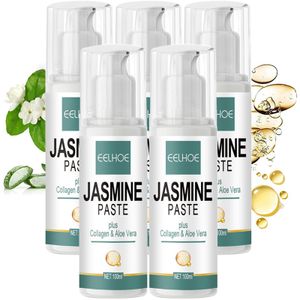 5 Stück Jasminsalbe Augencreme gegen Augenringe und Augenschatten, Jasmin Salbe Augencreme Mit Collagen Und Aloe Vera Je 100ML