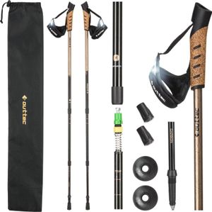 Hole Outtec® Hiking, Nordic Walking - 70-135cm - Ultralehké trekingové hole pro muže a ženy - Hiking, trekking - Anti-shock, teleskopické