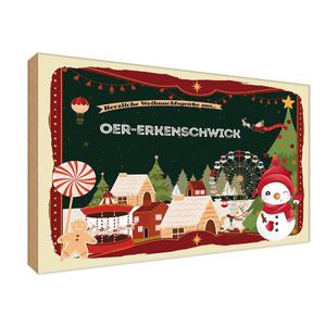 vianmo Holzschild Wandschild 18x12 cm - Weihnachten aus OER-ERKENSCHWICK