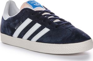 Adidas Gazelle Vintage mit geformter Zunge Jugend Wildleder Sneaker in Marine Weiß – 3 UK - 35.5 EU - 3.5 US / Navy White