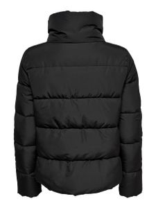 ONLY Damen kurze Puffer-Jacke OnlCool gesteppt Herbst/Winter-Jacke Stehkragen, Farbe:Schwarz, Größe:XL