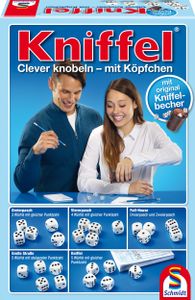 Schmidt Spiele Familienspiel Würfelspiel Kniffel mit Lederwürfelbecher 49030