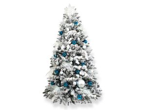 Geschmückter künstlicher weihnachtsbaum mit 133 Stk Kugeln POLAR BLUE 150 cm mit Metallständer
