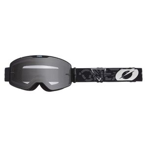O'Neal Brille, Moto Crossbrille - B-20 Goggle STRAIN V.22 - Schwarz Grau Weiß, Linse Silber verspiegelt, Anti-Kratzbeschichtung und -Reflexionsbeschichtung, 100% UVA/B/C-Schutz
