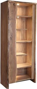 MASSIVMOEBEL24 Vitrine Akazie 81x45x204 natur lackiert PURE ACACIA #107