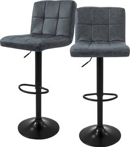 ML-Design 2er Set Barhocker Tresenhocker 360° drehbar, Gepolsterter Barstuhl mit Rückenlehne und Fußstütze, 63-83 cm