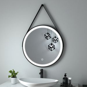 Heilmetz Badspiegel mit Beleuchtung Rund Spiegel 60cm LED Badezimmerspiegel Wandspiegel mit Touchschalter Dimmbar Kaltweißes Licht