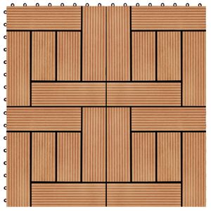 Terrassenfliesen 11 Stš¹ck WPC 30 x 30 cm 1 qm Teakholzfarbe ¡ŸHohe Qualit?t¡¿