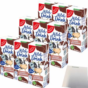 Gut& Milchdrink Schoko vollmundiger Schokogeschmack mit fettarmer Milch und Papier-Trinkhalm 3er Pack (9x200ml) + usy Block