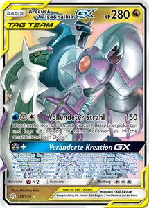Pokemon Arceus & Dialga & Palkia Tag Team GX 156/236 Pokémon Sonne & Mond Welten im Wandel Sammelkarte 1 Stück