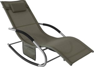 SoBuy Bequemer Liegestuhl Schaukelstuhl Schaukelliege Sonnenliege - Garten - Terrasse - Braun