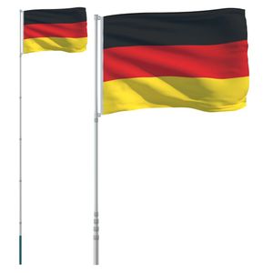 vidaXL Vlajka Nemecka so žrďou 5,55 m hliník