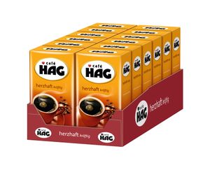 CAFÉ HAG herzhaft kräftig Filterkaffee Entkoffeiniert 12 x 500g Kaffee gemahlen