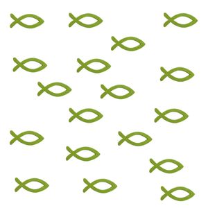 Oblique Unique 18 Holz Fische als Streudeko Tischdeko für Taufe Kommunion Konfirmation - Echtholz grün