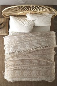 BOHORIA® Premium Tagesdecke Bali - Bettüberwurf Wohndecke Wendedecke Kuscheldecke Sofadecke mit Muster | extra-groß 220 x 240 cm (Elephant Sepia)