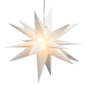 Stern Weihnachtsstern LED Ø 35 cm in&outdoor Timer weiß Beleuchtung Batterie