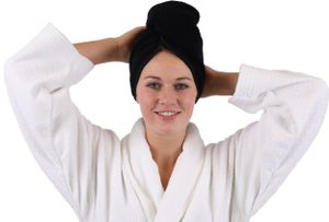 Betz Turban Handtuch Haarturban Kopftuch 100% Baumwolle Farbe: schwarz