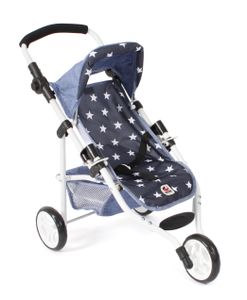 Bayer Chic 2000 - Jogging Buggy Lola, Puppenbuggy, Puppenwagen, Puppenjogger, Sternchen navy