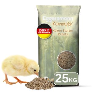 Eggersmann Körnerpick 25 kg Küken Starter Pellets GVO frei - Küken Futter - Premium Kükenfutter Hühner - Pellets für Hühner Gänse und Enten zur Aufzuc