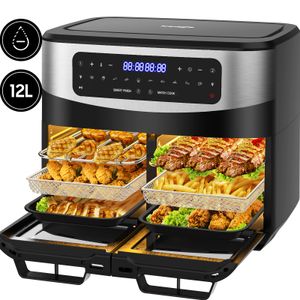 Heißluftfritteuse Dual Zone Heißluftfritteuse XXL,10 Programme, Air fryer 12L