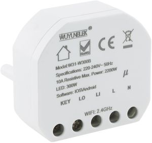 Unterputz Schalter Wifi Einbau Modul 230V 10A Einbauschalter App Steuerung Android/iOS/Alexa/Google kompatibel