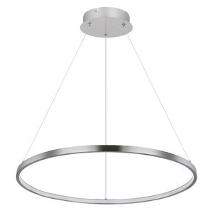 LED Pendelleuchte, Ring Design, silber, 60 cm