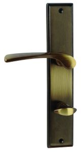 Alpertec WC-Langschildgarnitur Nelson Messing bronze eckig