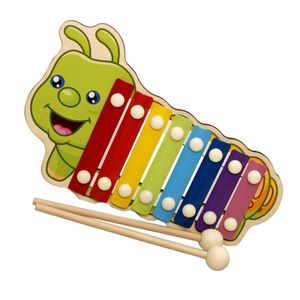 1 stück holz kinder musikinstrument spielzeug tier octave 8 töne klopfen xylophon klavier Farbe Raupe