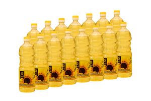Slnečnicový olej BEKOSOLE, 15 x 1 L PET fľaša, rafinovaný rastlinný olej pre studenú a teplú kuchyňu