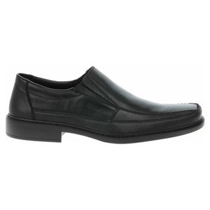 Rieker Herren Slipper eleganter Halbschuh Leder Gummizug B0873, Größe:45 EU, Farbe:Schwarz