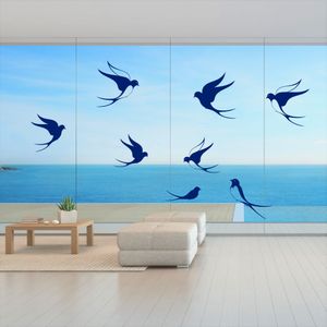 Fensterbild Aufkleber Vögel Schwalbe Warnvögel Scheibenschutz , Farbe Königsblau , Größe 20 cm