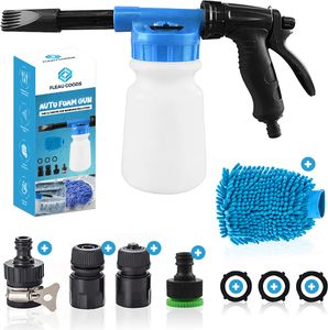 Fleau Goods Auto-Schaumpistole – Autowasch-Schaumsprüher – Schneeschaumkanone – Schaumlanze – einstellbare Dichte – passend für Gartenschläuche – langlebig und abnehmbar – multifunktional – Auto-Sprühgerät – Blau