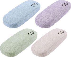 4 Stücke Hardcase Brillenetui, Hartschalen-Brillenetui, Brillenetui Box Tragbare Harte Brillenetui für die meisten Brillen und Sonnenbrillen, geeignet für Männer und Frauen