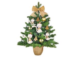 Geschmückter künstlicher Weihnachtsbaum KATZE 60 cm mit LED-BELEUCHTUNG IM TOPF