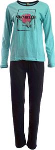 Basic Damen Pyjama Mirabelles Türkis #1 Kragen Schwarz L 44/46 Basic Damen Pyjama Mirabelles Türkis #1 Kragen Schwarz L 44/46