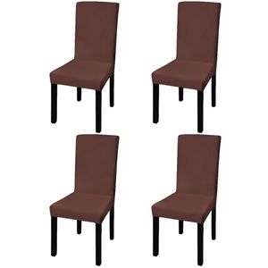 vidaXL Stretch Chair Covers Straight 4 ks. Hnedé