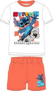 Kurzer Stitch Jungen-Pyjama „Skateboarding“ | weiß-orange,128