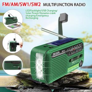 1200mAh Tragbare USB Ladegerät FM/AM/SW Solar Handkurbel Radio Multifunktional Mini Notfall Alarm