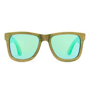 Herren Sonnenbrille Bambus Braun Glasfarbe blau AMSTERDAM - 143mm Männer, Sunglasses, Sommer Accessoires, Naturmaterialien