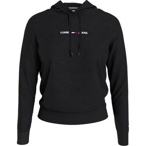 TOMMY JEANS TJW LINEAR LOGO HOODIE Damen Sweatshirt mit Kapuze, Größe:XS, Tommy Jeans Farben:Black