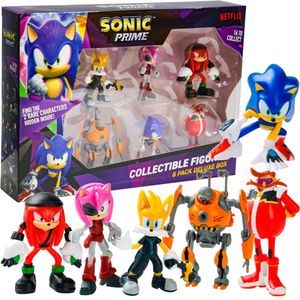 Sonic Prime Set mit 8 Sonic Kluckles Tails Figuren