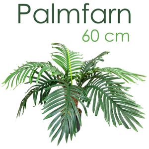 Künstliche Palme groß Kunstpalme Kunstpflanze Palme künstlich wie echt Plastikpflanze Auswahl Dekoration Deko Decovego, Auswahl Palme Pflanze:Palme Modell 19 (Palmfarn 60 cm)