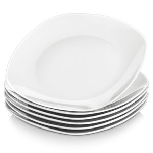MALACASA, série Elisa, 6 ks porcelánová jídelní sada talířů plochý talíř 24,6 cm pro 6 osob