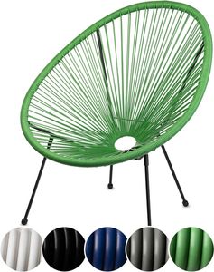 sunnypillow Set Acapulco Gartenstuhl | gemütlicher Loungesessel für Wohnzimmer, Terrasse, Garten, Balkon Sessel Stuhl | Grün