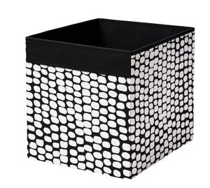 DRÖNA Ikea Fach Box für Kallax Regal, schwarz/weiß, 33x38x33