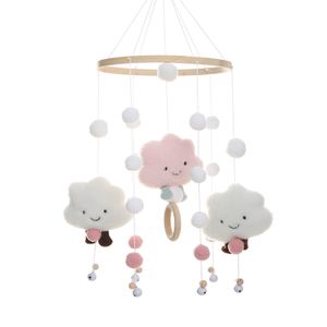 Baby Mobile für Kinderbett Krippe mit Musik,hängenden rotierenden Rasseln und baby spieluhren mit Melodien, Spielzeug für Neugeborene rosa