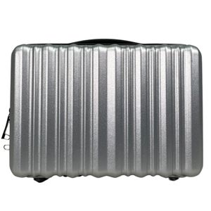 SIGN Reisekoffer ABS Koffer Trolley Hartschale Beautycase Silber-metallic