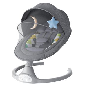 MECO Babywippe Elektrische Babyschaukel mit Musik 5 Schwingungsamplituden Timing, ab der Geburt bis, 0-9 kg, Grau